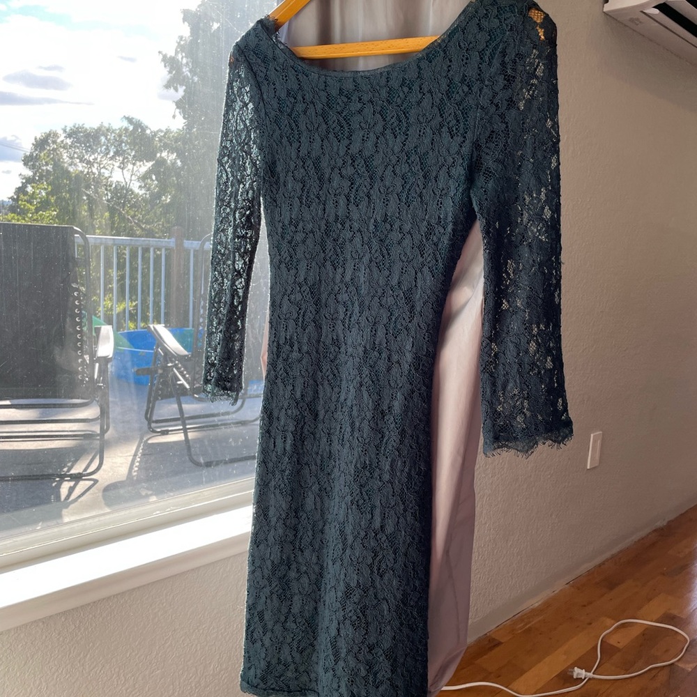 Forest green lace dress by t. babaton from Aritzia